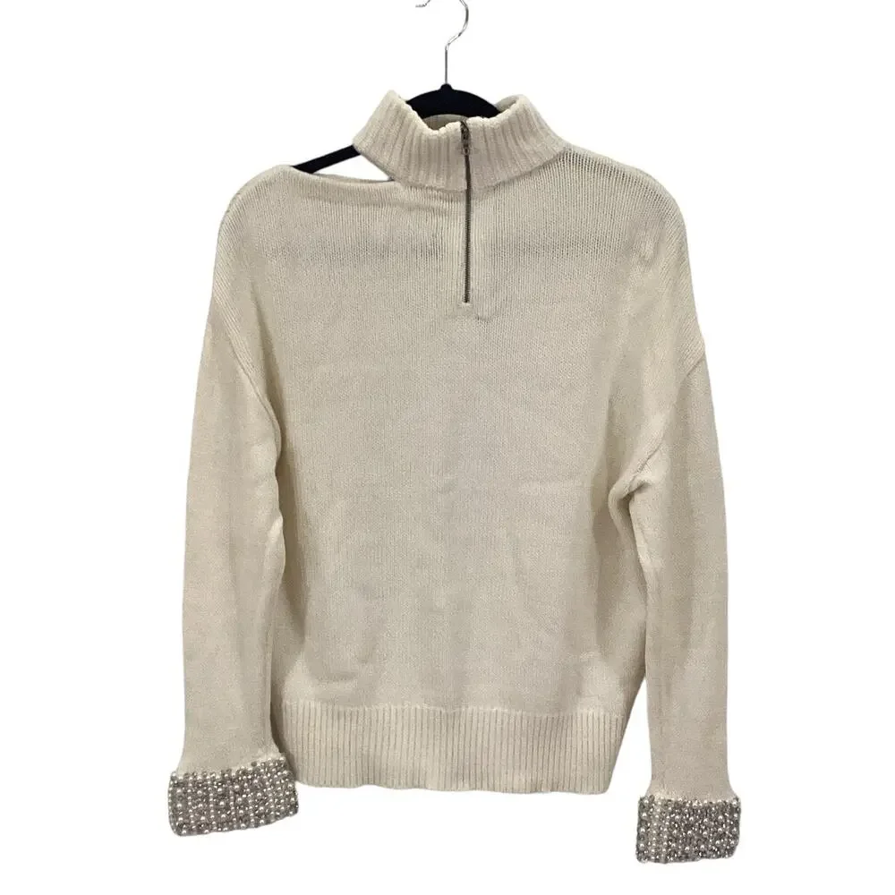 Alice‎ + Olivia Gemini Turtleneck Sweater Wool Blend Knit Soft White Size Small - Picture 9 of 14